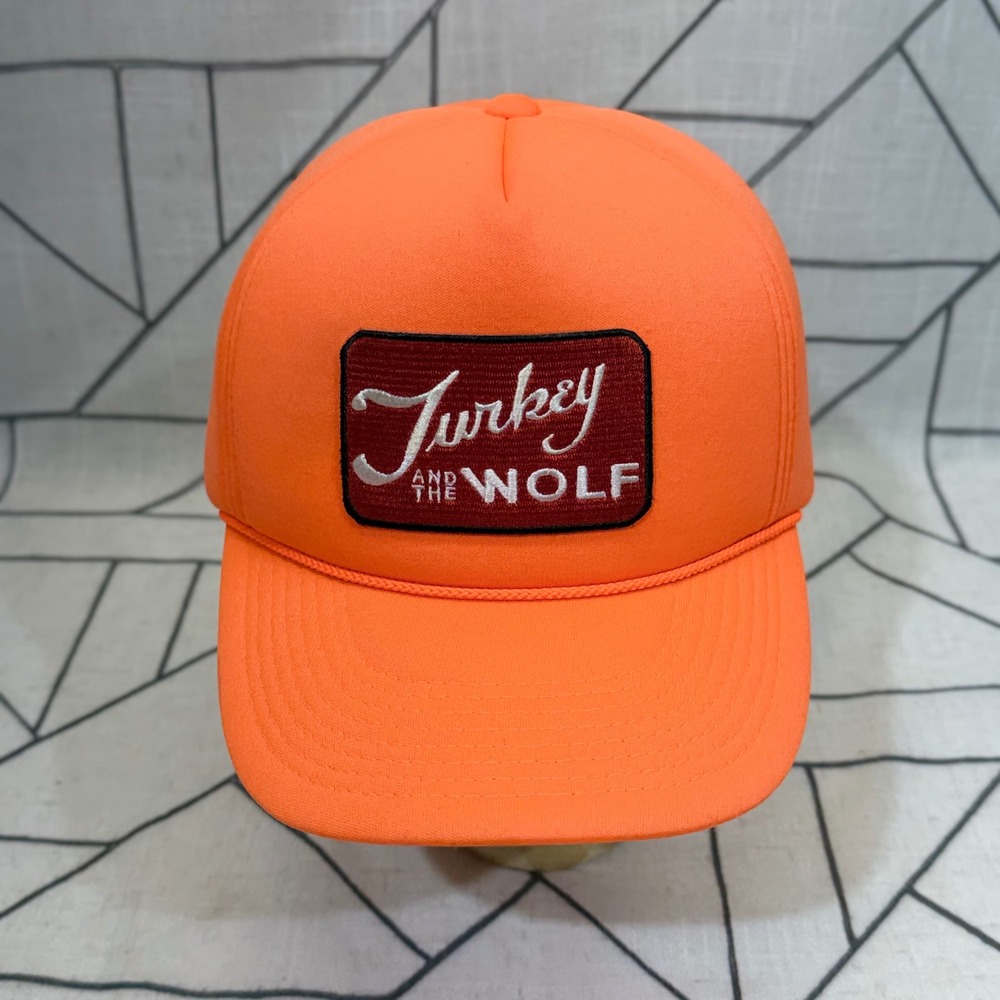 Cobra Turkey and the Wolf Trucker Hat OS Neon Orange Foam Snapback Patch Cap